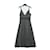 Christian Dior SILVER BLACK PLISSE LAME FR38/40 Preto Prata Viscose  ref.390933