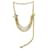 Colar de Charme Martelado de Corrente Tripla Chanel Gold CC Dourado Metal  ref.391781