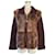 Yves Saint Laurent Wool Fur Rib Knit  Cardigan Jacket Zip Up Jacket Brown  ref.391923