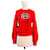 Chanel 2019 Neuer CC Teddy-Pullover Rot Wolle  ref.392053