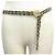 VINTAGE CHANEL KETTE & LEDERGÜRTEL CC MEDAILLON 80 GOLDMETALLGÜRTEL Golden
