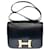 Splendid Hermès Constance bag 23 in navy blue box leather, plated metal trim  ref.393260