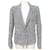 CHANEL P JACKET25521 M 38 IN SILVER TWEED BUTTONS CC LOGO JACKET VEST Silvery  ref.393292