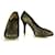 Dolce & Gabbana Dolce Gabbana Zapatos de tacón alto con adornos de encaje floral negro de cuero gris 39  ref.393613