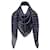 Louis Vuitton Sciarpe di seta Blu Blu scuro  ref.393970
