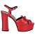Candy Saint Laurent Sandali con plateau in pelle caramella
