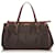 Céline Celine Brown Macadam Canvas Handbag Dark brown Leather Cloth Pony-style calfskin Cloth  ref.395111