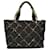 Chanel Black Old Travel Line Nylon Tote Bag White Cloth  ref.395941
