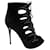 Alexander McQueen Cut Out Studded Lace Up Boots in Black Suede  ref.397363