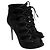Alexander McQueen Stivali stringati con borchie e cut-out in pelle scamosciata nera Nero - vista 3