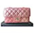 Timeless RARA Chanel rosa iridescente ombre clássica bolsa com aba pequena Couro  ref.398327