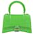 Balenciaga Hour Top Handle Xs Tasche aus Fluo Green Glänzend geprägtem Croc Kalbsleder Grün  ref.398367