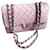 Timeless Bolsa clássica com aba rosa bebê Chanel Jumbo Couro  ref.399160