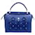 Fendi DotCom Flowerland Tasche aus dunkelblauem Leder  ref.399195