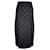 Jupe longue Fendi Karligraphy en denim noir avec logo en velours Coton  ref.399226
