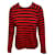 Ganni Gestreiftes Langarm-T-Shirt aus roter Baumwolle  ref.399265