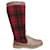 Woolrich p furry boots 40 Red Leather Tweed  ref.399378