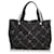Chanel Black Old Travel Line Nylon Tote Bag White Cloth  ref.399475