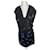 Diane Von Furstenberg DvF Giulia verziertes Kleid mit Wasserfallausschnitt Schwarz Silber Blau Grün Seide Polyester Triacetat  ref.400264