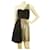 Whistles Black Gold Paneled One Shoulder Draped Mini Dress size UK 10 eu 38 Golden Cotton  ref.400508