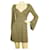 Autre Marque Atos Lombardini beige & schwarz über dem Knie tiefes V-Mini-Kleid aus Viskose Gr 40  ref.400528