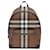 Nova mochila burberry check ecológica em tela com etiquetas Marrom Couro  ref.400832