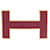 Hermès HERMES H QUIZZ BELT BUCKLE 32 MM BURGUNDY LACQUERED BRUSHED STEEL BELT BUCKLE Dark red Gold-plated  ref.401135