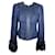 Chaqueta de cuero Armani Collezioni en cuero negro y tejido de gamuza azul marino con ribete de piel Suecia  ref.401233