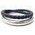 BRACCIALE CHRISTOFLE DUO COMPLICE foderato TOUR T1 ARGENTO MASSICCIO E PELLE INTRECCIATA Blu
