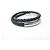 BRACCIALE CHRISTOFLE DUO COMPLICE foderato TOUR T1 ARGENTO MASSICCIO E PELLE INTRECCIATA Blu - vista 2