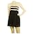 Alice + Olivia Black & White Silk Strapless Long Top ou Super Mini vestido tamanho XS Preto Branco Seda  ref.401574