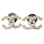 Chanel CC 04V Vintage Logo Crystal SHW Coco Mark Earrings Box Silvery Metal  ref.401674