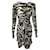 Isabel Marant Vestido Frea Zebra Print en Seda Negra y Blanca Multicolor  ref.401924