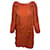 Autre Marque Athe Vanessa Bruno Woven Longsleeve Dress in Coral Polyester  ref.401956