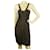 Yigal Azrouel Black Leather Panel Gunmetal Rings Draped Bubble Dress size 1  ref.402231