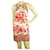 Mini-robe d'été en soie sans manches à fleurs Tibi blanc cassé et rouge - Sz 4  ref.402359