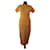 Ganni Dresses Yellow Cotton Elastane  ref.402518
