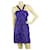 Tibi Silk Floral Daisies Jacquard Purple Y Neck Sleeveless Mini Dress -SZ 4 Satin  ref.402792