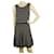 Alice + Olivia Black w. white Stripes Cotton Wool Skater Style Knit Dress sz L  ref.402837