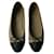 CHANEL Two-tone beige and black ballerinas T40 It Cloth  ref.403049