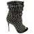 Christian Louboutin Guerilla 120 Spikes Open Toe Ankle Boot in Black Leather  ref.403508