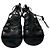 Ancient Greek Sandals Antigone Sandali Greci Gladiatori Antigone in Pelle Nera - vista 2