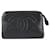 Chanel Timeless Black Caviar CC Logo Cosmetic Pouch Toiletry Case Leather  ref.403975