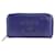 Chanel Portefeuille long zippé à soufflet en L avec logo CC en cuir caviar bleu royal foncé  ref.404493