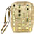 Prada Gold Satin Bejeweled Pochette Camera Case Cosmetic Pouch White gold  ref.404495