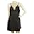 Milly of New York Black Shiny Spaghetti Straps Back Bow Mini Dress – Size 4 Wool  ref.404602