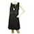 Twin Set Simona Barbieri Noir Sans Manches Col V avec. Mini robe à nœud Soie Laine  ref.405168