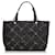 Chanel Black Old Travel Line Nylon Tote Bag White Cloth  ref.405718