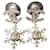 Chanel CC A19B Snowflake SHW Earrings Silvery Metal  ref.406622