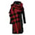 écharpe en laine à carreaux burberry neuve avec sac en papier Noir Rouge  ref.406805